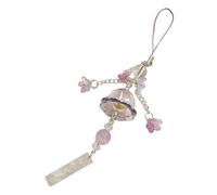 AOOOWER Colgante de teléfono con diseño de medusas y campanillas de viento con lirios de cristal del valle para mujeres de moda, uso diario casual, 160mm, Acrílico, No es una piedra preciosa