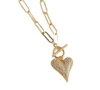 AOOOWER Collar con colgante de corazón de moda hecho de materiales de latón resistente con características cómodas para un uso prolongado