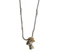 AOOOWER Collar con colgante de seta de acero con diseño de ojo de animal a juego, varios estilos, delicado para estilos únicos, 715.5, piedra de acero titanio, No es una piedra preciosa