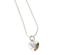 AOOOWER Collar minimalista chapado en plata con dije de amor, cadena de eslabones de serpiente suave, ajuste cómodo, accesorio de clavícula para mujer, versátil joyería de plata diaria