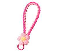 AOOOWER Colorido llavero trenzado con dije de flor, correa antipérdida, llavero de coche de moda, SizeApprox.18cm/7.08inch, poliéster, No es una piedra preciosa