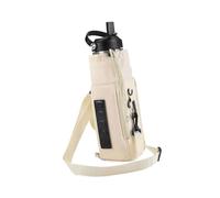 AOOOWER Contenedor de almacenamiento de bebidas aislado de gran capacidad, funda ajustable para botella de agua con bolsillos para gimnasio y uso al aire libre, crema, Talla única