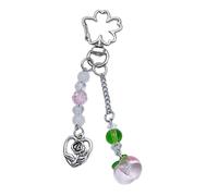 AOOOWER Correa para teléfono con colgante de fresa, fruta, melocotón, llavero, mochila, llavero, decoración para llaves de coche, 11cm, Acrílico y aleación, No es una piedra preciosa