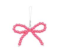 AOOOWER Correas y cordones coloridos con cuentas para llaves, diseño único con lazo, adorno delicado para llavero, bolsa con colgante, 7x5cm, perlas de imitación, No es una piedra preciosa