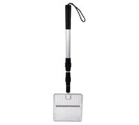 AOOOWER Cuchara retráctil para arena para gatos, mango ergonómico flexible, diseño de tamiz eficiente para gallineros, herramienta de limpieza de playa, mango ajustable, pala de arena para gatos