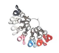 AOOOWER Delicado llavero de cerezas pequeñas, accesorio colgante para bolsos y bolsas con arcoíris que cambia de color, 12.5CM, aleación, No es una piedra preciosa