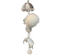 AOOOWER Delicado llavero de cerezas pequeñas, accesorio colgante para bolsos y bolsas con arcoíris que cambia de color, 12.5CM, aleación, No es una piedra preciosa