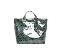 AOOOWER Elegante bolso con asa superior con estampado animal para mujer, bolso de PVC de moda, con letras impresas para viajes, compras y viajes, bolsa de compras para mujer, Green, One Size