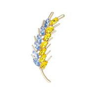 AOOOWER Elegante broche de gavilla de trigo, exquisito pin de solapa de oreja de trigo adornado con piedras brillantes para mujer, SizeApprox.6.4x2.7cm/2.5x1inches, Metal, No es una piedra preciosa