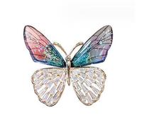 AOOOWER Elegante broche de mariposa, accesorio inspirado en la naturaleza, con diamantes de imitación, adorno para mujer, 3.8*3.7cm, Aleación, resina, diamante brillante, No es una piedra preciosa