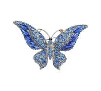 AOOOWER Elegante broche de mariposa esmaltado, diseños de inspiración vintage con diamantes de imitación para mujer, accesorios de joyería, regalos, 8.9x6.3cm, Metal, No es una piedra preciosa