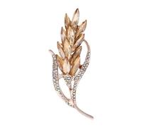 AOOOWER Elegante broche dorado de metal de trigo, adorno elegante de oreja de trigo, pin de solapa para traje de mujer o, 3.51x2.34in, Metal, No es una piedra preciosa