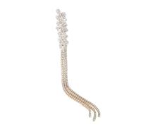 AOOOWER Elegante broche para mujer con hilo largo para solapa, elegante joyería de oreja de trigo, flecos, solapa de cristal brillante, SizeApprox.15.1x1.2cm/5.94x0.47inches, Metal, No es una piedra