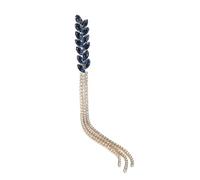 AOOOWER Elegante broche para mujer con hilo largo para solapa, elegante joyería de oreja de trigo, flecos, solapa de cristal brillante, SizeApprox.15.1x1.2cm/5.94x0.47inches, Metal, No es una piedra
