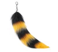 AOOOWER Elegante colgante de bolsa con forma de cola de animal, funda de teléfono, adornos, llavero de moda, unisex, llavero colorido, 40 cm, Felpa, No es una piedra preciosa