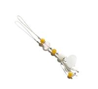 AOOOWER Elegante llavero blanco único colgante colgante colgante decoración para llave de teléfono, 11CM, Jade de seda dorada, cristal de sandía, aventurina, No es una piedra preciosa