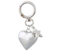 AOOOWER Elegante llavero con colgante de corazón y estrella para mujer, bolso y mochila, accesorio para cualquier, 7.4cm, aleación, No es una piedra preciosa