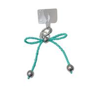 AOOOWER Elegante llavero con diseño de lazo para teléfono, diseño de nudo de mariposa, decoración elegante para bolso escolar, 7CM, plástico y metal, No es una piedra preciosa