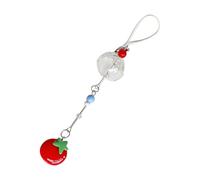 AOOOWER Elegante llavero con diseño de tréboles de cuatro hojas y tomate para colgar el teléfono, adorno para estilos distintivos y naturaleza, 15 2, aleación, No es una piedra preciosa