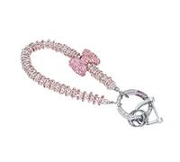 AOOOWER Elegante llavero de lazo con diamantes de imitación completos que diseña un adorno lujoso para la moda, 14cm, aleación, diamantes de imitación, No es una piedra preciosa