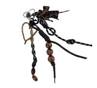 AOOOWER Elegante llavero de metal hueco con diamantes de imitación para guitarra, llavero de metal para amantes de la música y la moda, 4.68x3.9in, aleación, No es una piedra preciosa