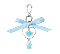 AOOOWER Elegante llavero de perlas con lazo, diseño de lazo de perlas, con colgante de tortugas para bolsa, SizeApprox.15x8.5cm/5.9x3.34inches, plástico/resina, No es una piedra preciosa