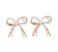 AOOOWER Elegantes pendientes de doble lazo, llamativos pendientes de doble lazo, elegantes para la moda