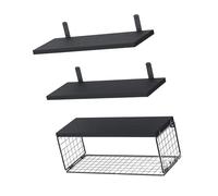 AOOOWER Estantes flotantes montados en la pared para almacenamiento de baño, estantes de madera resistentes, juego de 3 unidades, ahorro de espacio sobre el inodoro