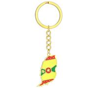 AOOOWER Exquisito llavero con diseño de bandera de Granada para teléfono, antipérdida, decoración para bolsos de mujer, 3*2cm, acero de titanio, No es una piedra preciosa