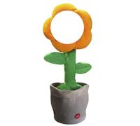 AOOOWER Figura antropomórfica de flores cambiantes de actuación comunicativa de cristal suave limón amarillo claro dos preferencias de sombra limón amarillo claro flor hablando polar regalo