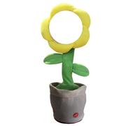 AOOOWER Figura antropomórfica de flores cambiantes de actuación comunicativa suave cristal limón amarillo claro dos preferencias de sombra limón amarillo claro flor amarilla hablando forro polar