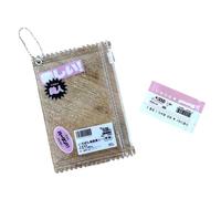 AOOOWER Funda transparente con cremallera para caramelos de inspiración coreana, llavero, tarjetero, accesorio para colgar tarjetas fotográficas pequeñas, 12*8.2cm, PVC, No es una piedra preciosa