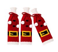 AOOOWER Fundas para botellas de vino, 3 piezas, diseño de copo de nieve, para Navidad, celebración, festival, vestido de vino, Estilo de cinturón, Talla única