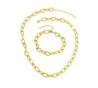 AOOOWER Hermoso collar de joyería para el cuello, cadena de fiesta, conjunto de joyas de acero inoxidable, adecuado para regalar, 1.95x1.95in, Acero inoxidable, No es una piedra preciosa
