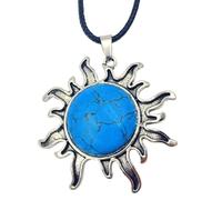 AOOOWER Llamativo collar de cristal con colgante de sol grande, joyería de Navidad, regalo para fiestas
