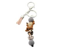 AOOOWER Llavero con colgante de animales de dibujos animados, llavero de silicona de moda, adorno para mochila, SizeApprox.15cm/5.90in, Aleación de silicona, No es una piedra preciosa