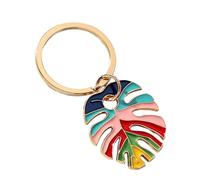 AOOOWER Llavero con colgante de hoja de resina colorida, llavero de moda para amantes de la naturaleza y moda, SizeApprox.6.5x3cm/2.56x1.18inch, Resina, No es una piedra preciosa