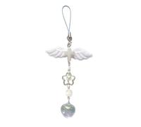 AOOOWER Llavero con cordón para teléfono, correas de teléfono a la moda, llavero llamativo con alas de corazón, adecuado para teléfono, 11 cm, Acrílico, No es una piedra preciosa