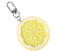 AOOOWER Llavero con forma de limón, diseño de frutas, de aleación, modelo de frutas, joyería de moda, 5cm 0.8cm, Resina, No es una piedra preciosa