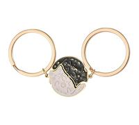AOOOWER Llavero de acero inoxidable resistente con diseño de gato con flor de cerezo, regalo para parejas y amantes de las mascotas, casual, 2.5*2.5, Acero inoxidable, No es una piedra preciosa
