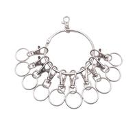 AOOOWER Llavero de aro redondo grande portátil con anillos de metal, llavero de gestión rápida para colgar, 7.41x5.07in, aleación, No es una piedra preciosa