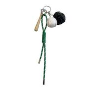 AOOOWER Llavero de béisbol con bate de madera y guante de piel sintética, colgante único para bolso de mano, hecho a mano, 31cm, piel piu, No es una piedra preciosa