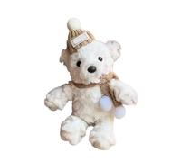 AOOOWER Llavero de dibujos animados con colgante de oso de peluche para mujer, bolso, cartera, bolso, adorno para mochila, 13cm, Felpa, No es una piedra preciosa