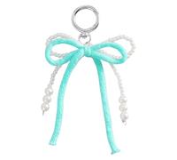 AOOOWER Llavero de dopamina de lana con perlas de imitación y lazo, hecho a mano, accesorio para bolsa, 12*7.5*1.5, plástico/resina, No es una piedra preciosa