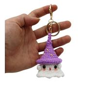 AOOOWER Llavero de ganchillo hecho a mano, decoración elegante de Halloween, llavero tejido a mano, elegante bolsa y coche, 6.5*3.5CM, Felpa, No es una piedra preciosa