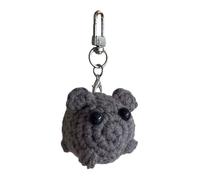 AOOOWER Llavero de hámster hecho a mano con diseño de hámster, accesorio único para los amantes de los animales, 3.9x2.73in, Hilo de aleación de algodón, No es una piedra preciosa