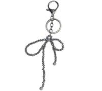 AOOOWER Llavero de moda con dije de lazo único con cuentas vibrantes para teléfono celular y cámara, 17.5cm, aleación, No es una piedra preciosa