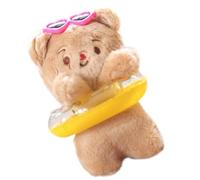 AOOOWER Llavero de peluche con diseño de oso de natación, accesorio con colgante de animal, 13cm, Felpa, No es una piedra preciosa