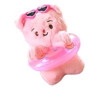 AOOOWER Llavero de peluche con diseño de oso de natación, accesorio con colgante de animal, 13cm, Felpa, No es una piedra preciosa