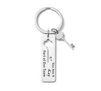 AOOOWER Llavero elegante de acero inoxidable, llavero de agradecimiento para empleados, llaves de coche, joyería para mujer, 2.34x1.56in, Acero inoxidable, No es una piedra preciosa